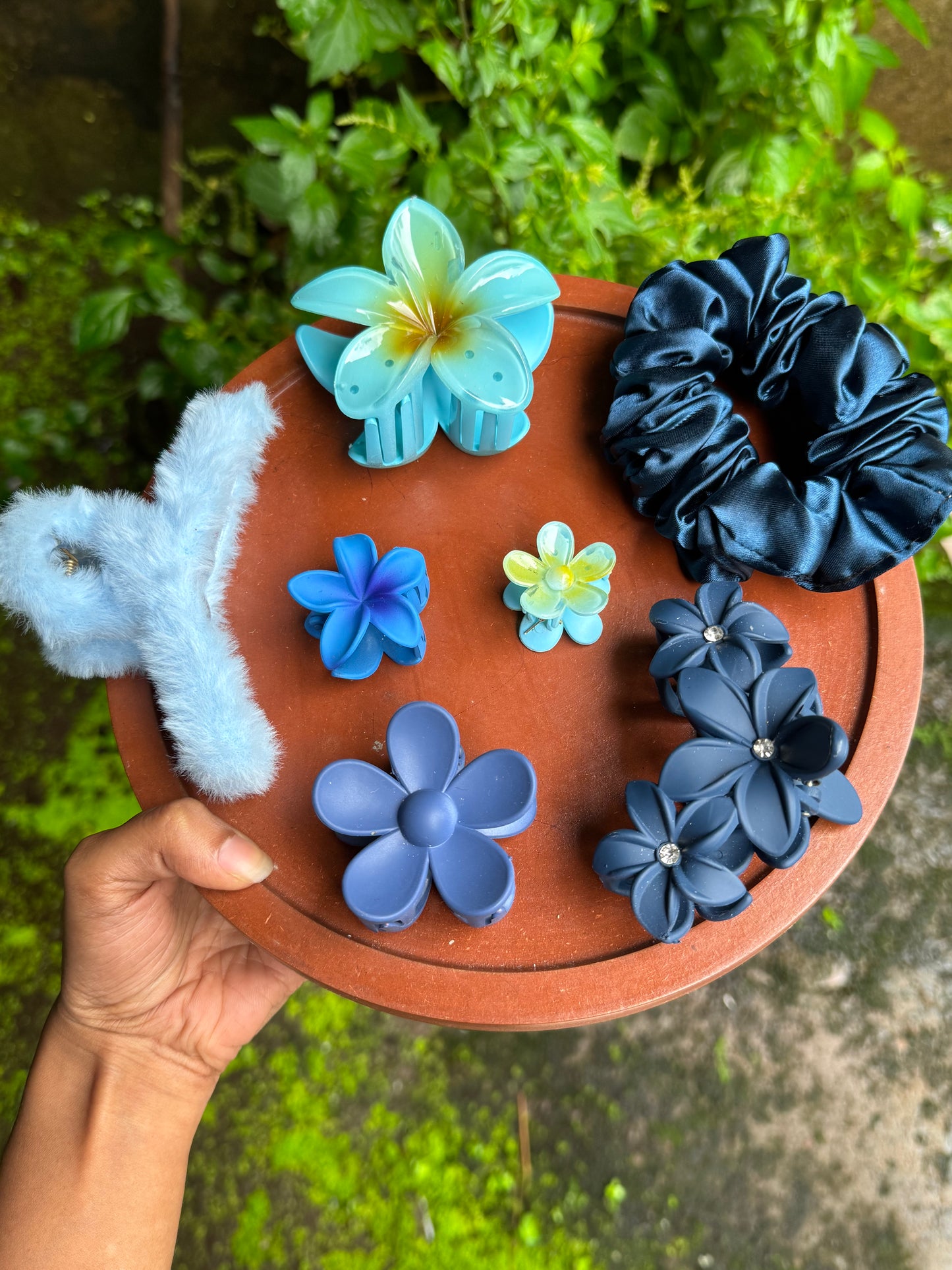 Blue Combo – Stylish Hair Accessory Set